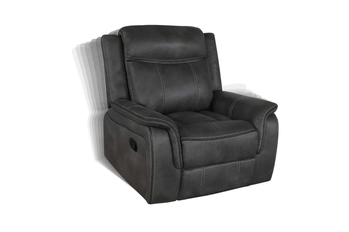 LAWRENCE  UPHOLSTERED RECLINING SOFA SET CHARCOAL