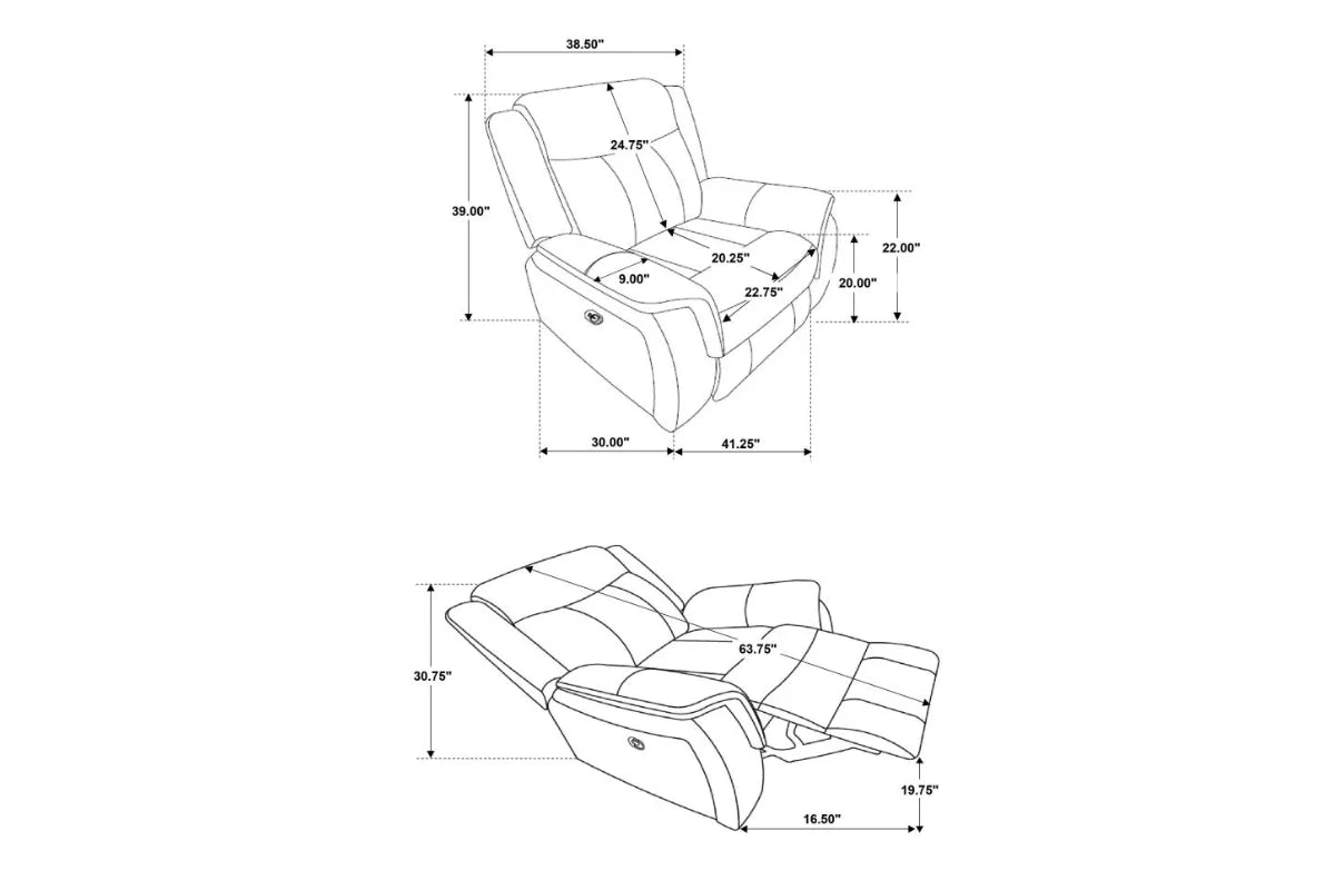 LAWRENCE  UPHOLSTERED RECLINING SOFA SET CHARCOAL