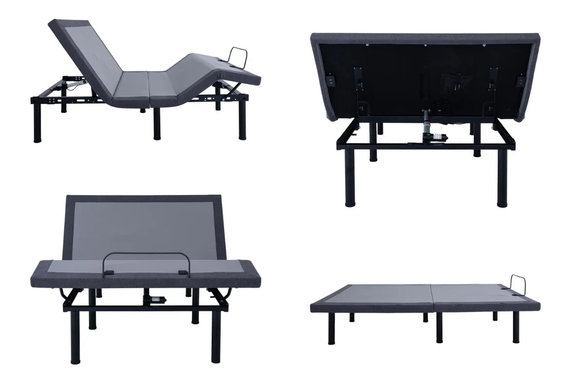 CLARA SIZE ADJUSTABLE BED BASE GREY AND BLACK