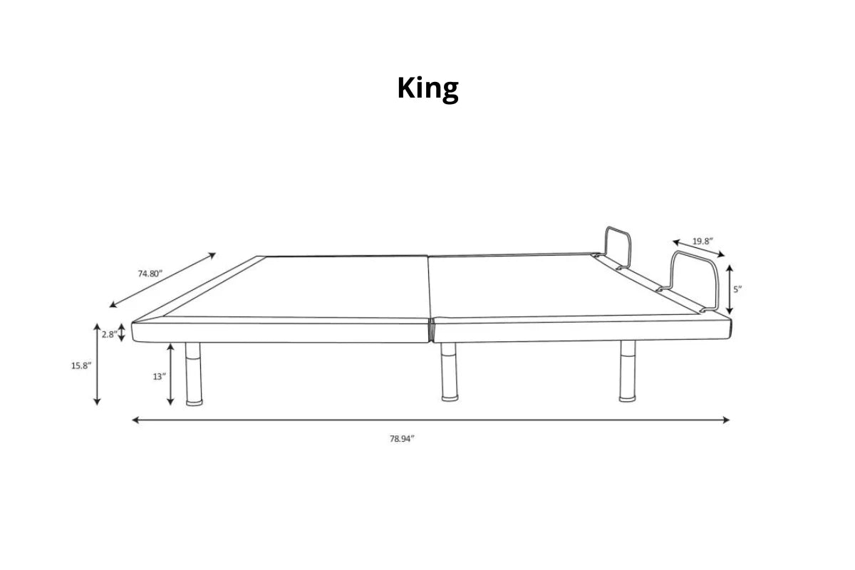 CLARA SIZE ADJUSTABLE BED BASE GREY AND BLACK