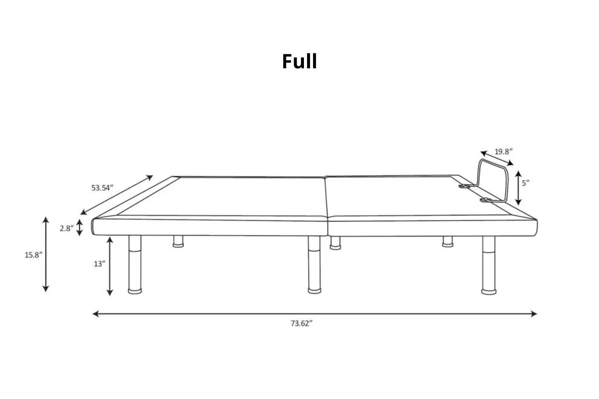 CLARA SIZE ADJUSTABLE BED BASE GREY AND BLACK