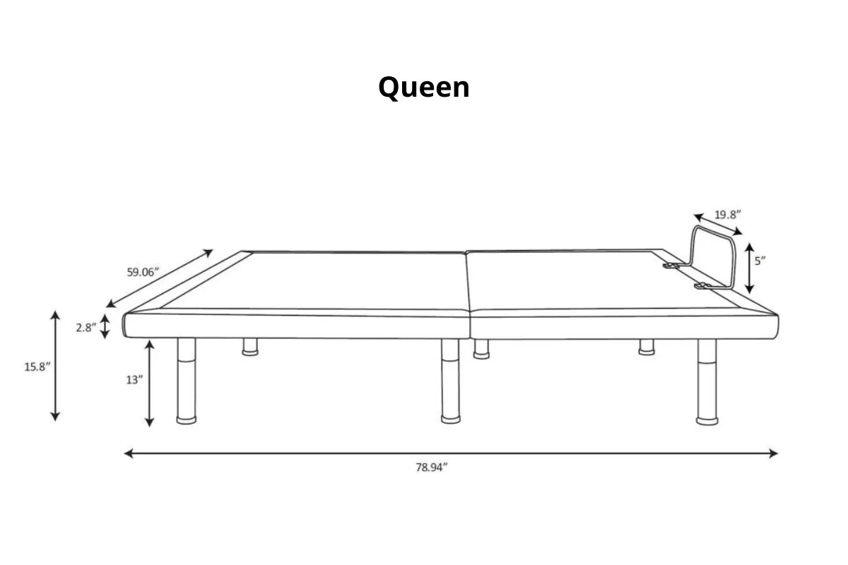 CLARA SIZE ADJUSTABLE BED BASE GREY AND BLACK