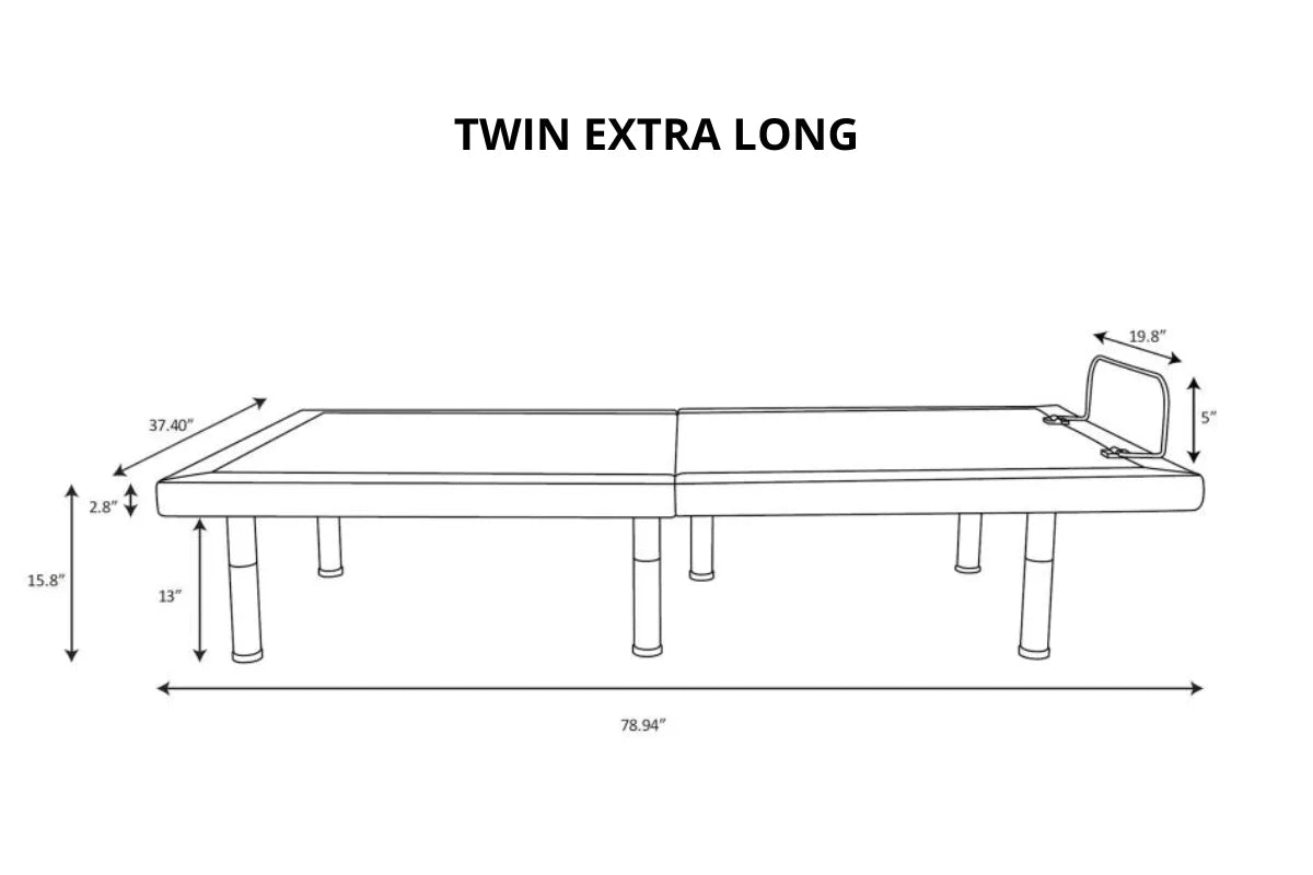 CLARA SIZE ADJUSTABLE BED BASE GREY AND BLACK