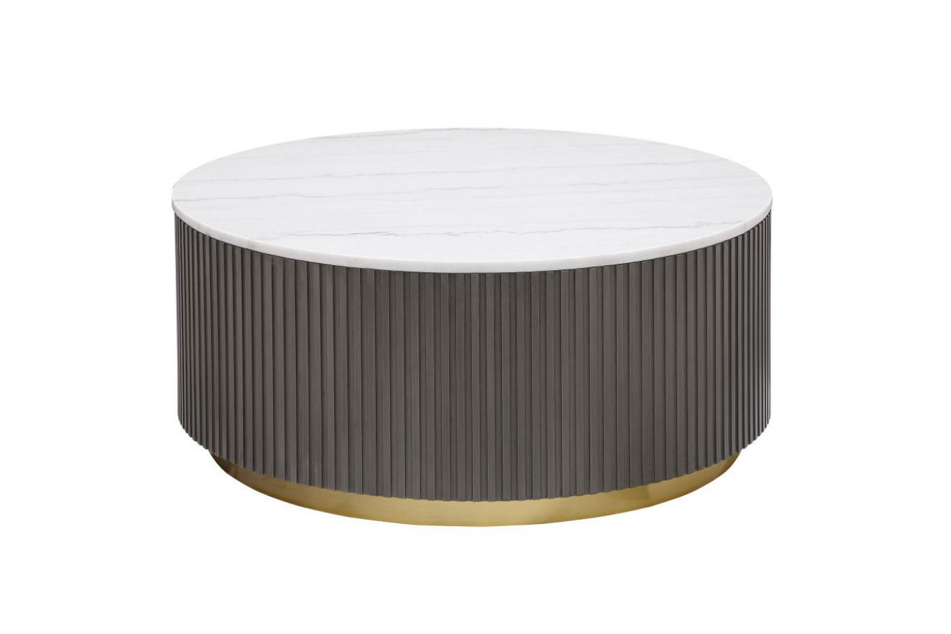 Jason Round White Marble Top Coffee Table Charcoal