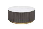 Jason Round White Marble Top Coffee Table Charcoal