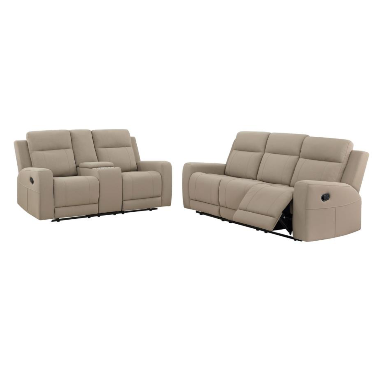 Brentwood Upholstered Reclining Sofa Set Taupe
