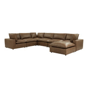 Cali  Brown Leather Modular Large Chaise Sectional (4-7-Piece)