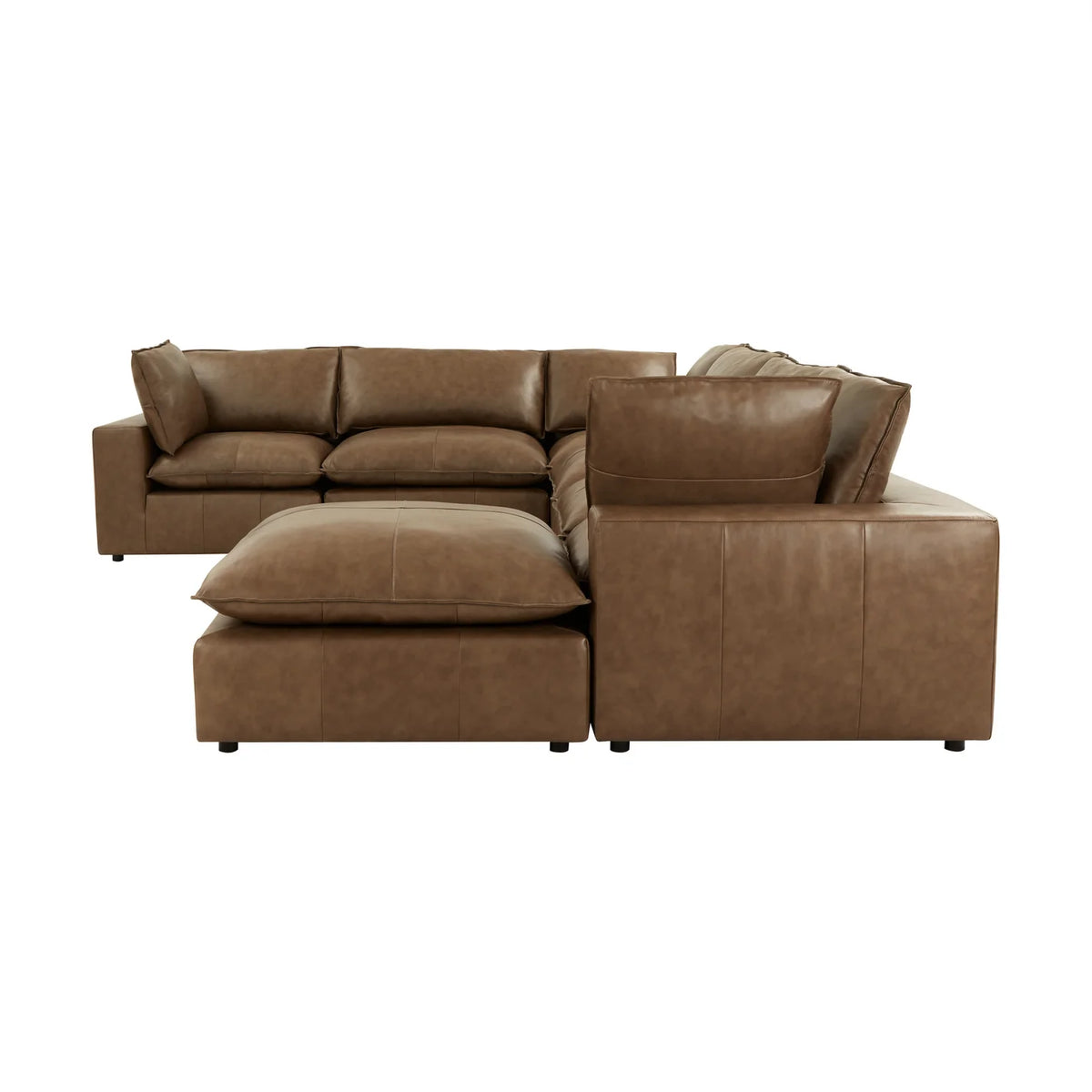 Cali  Brown Leather Modular Large Chaise Sectional (4-7-Piece)