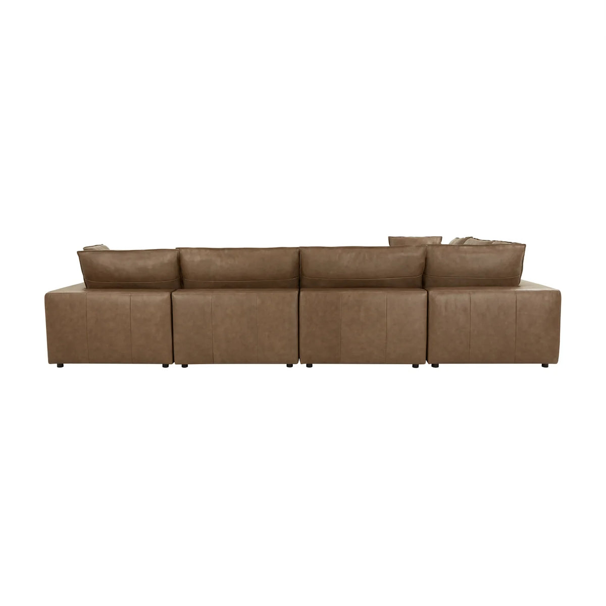 Cali  Brown Leather Modular Large Chaise Sectional (4-7-Piece)