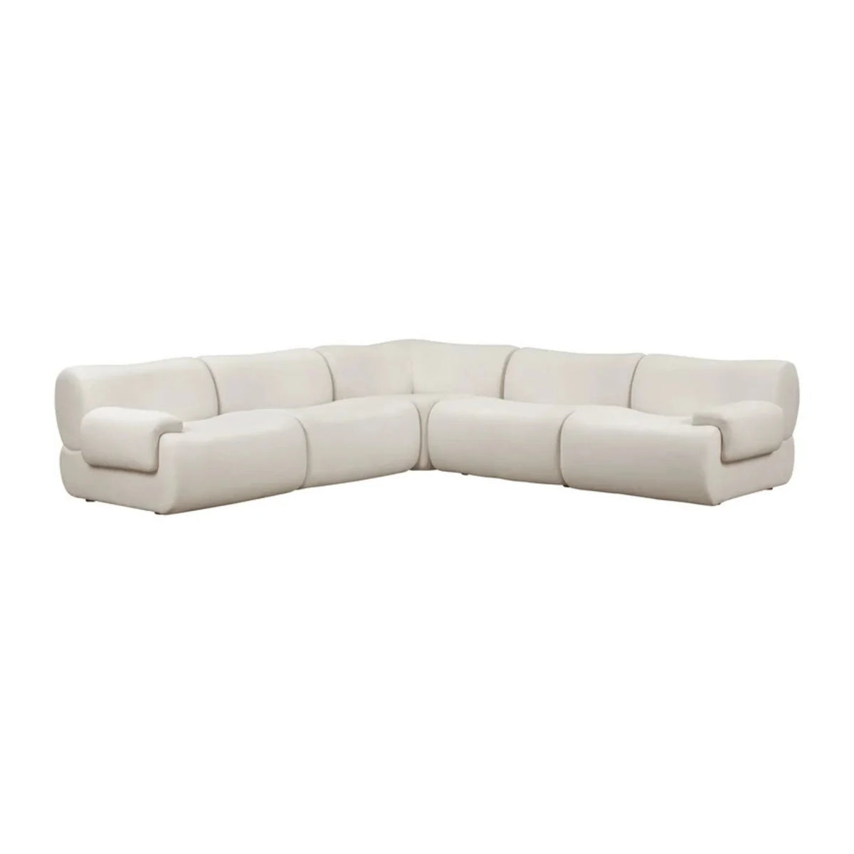 Zenith 5-Piece Contract-Grade Upcycled Fabric Modular L-Sectional