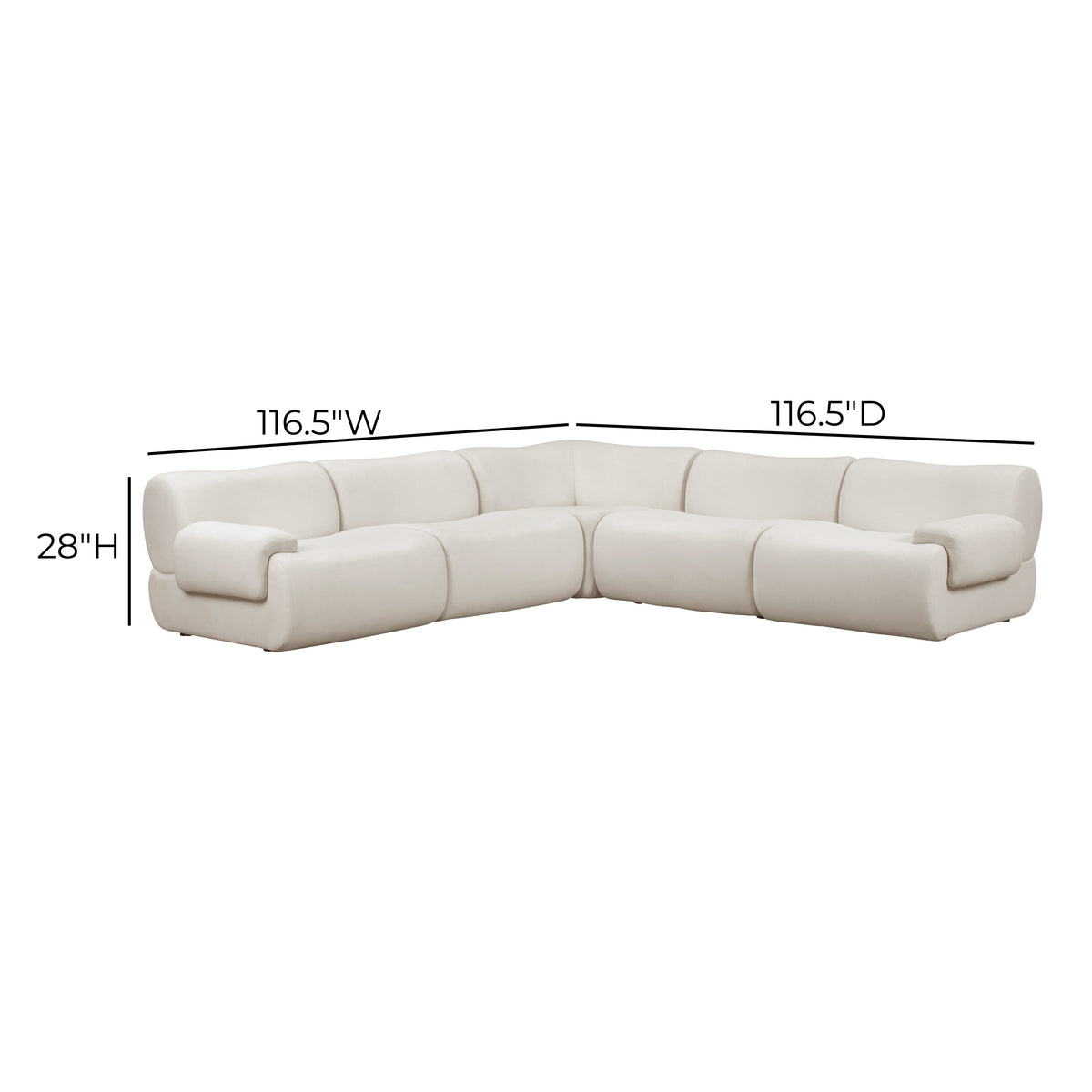 Zenith 5-Piece Contract-Grade Upcycled Fabric Modular L-Sectional