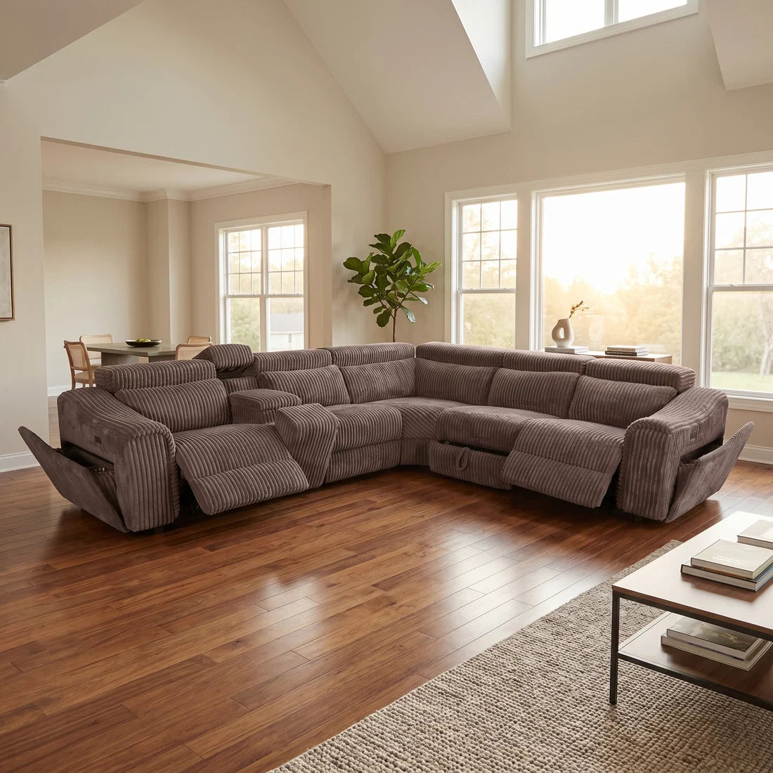Yash sectional brings luxury Brown