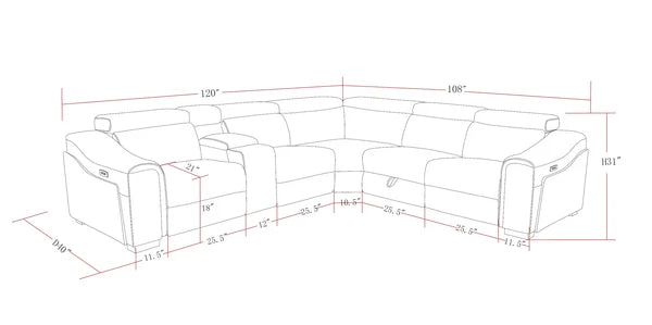Yash sectional brings luxury Brown