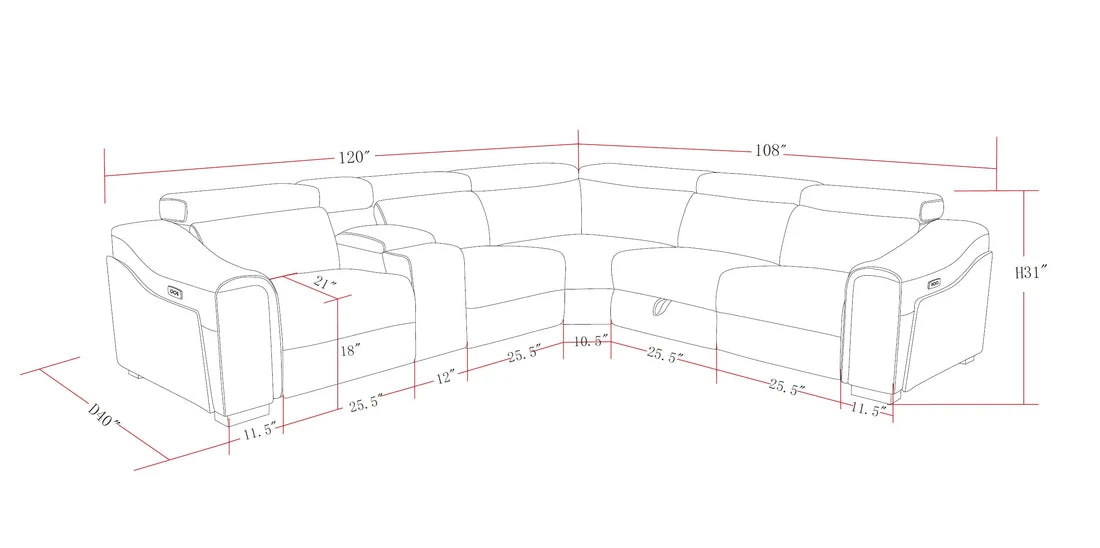 Yash sectional brings luxury Brown