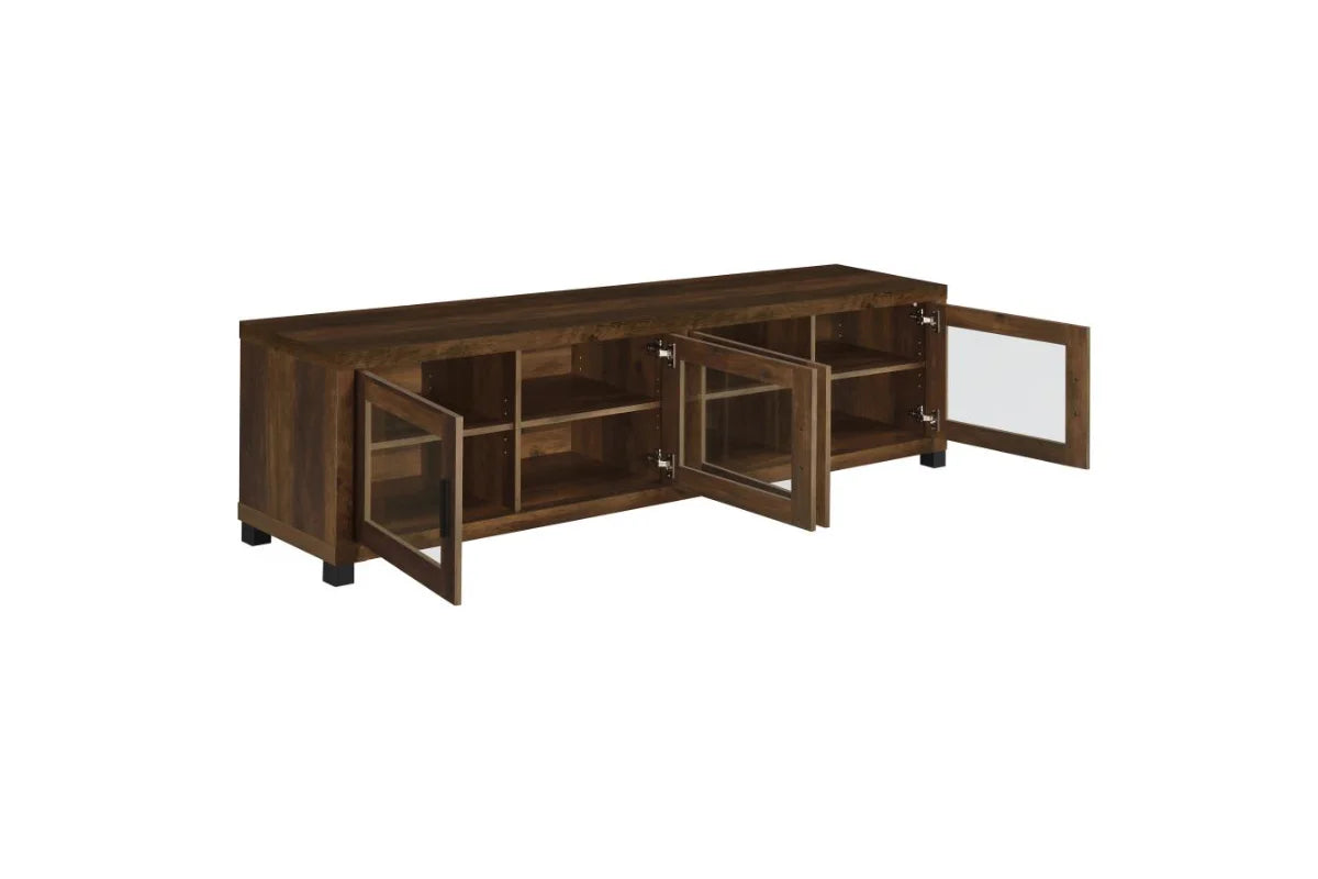 Sachin 3-piece 79-inch tv entertainment center dark pine
