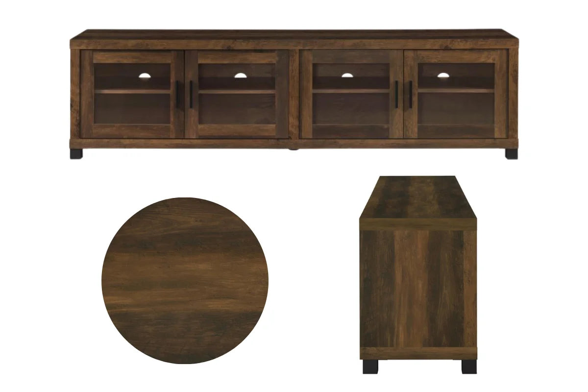 Sachin 3-piece 79-inch tv entertainment center dark pine