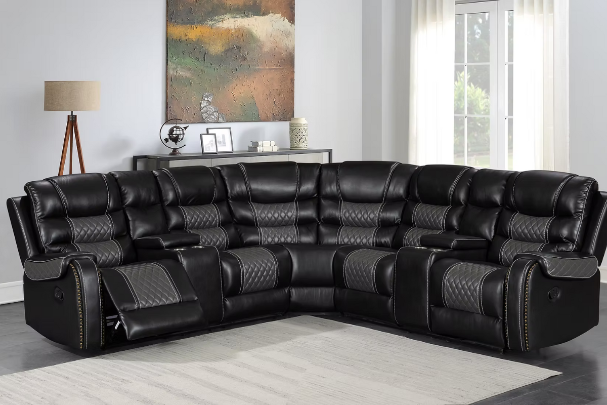 SARASOTA MANUAL RECLINER SECTIONAL GRAY/ICE