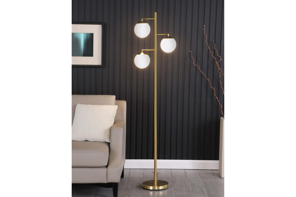 SENA 66-INCH SPHERICAL BULB TREE METAL FLOOR LAMP GOLD
