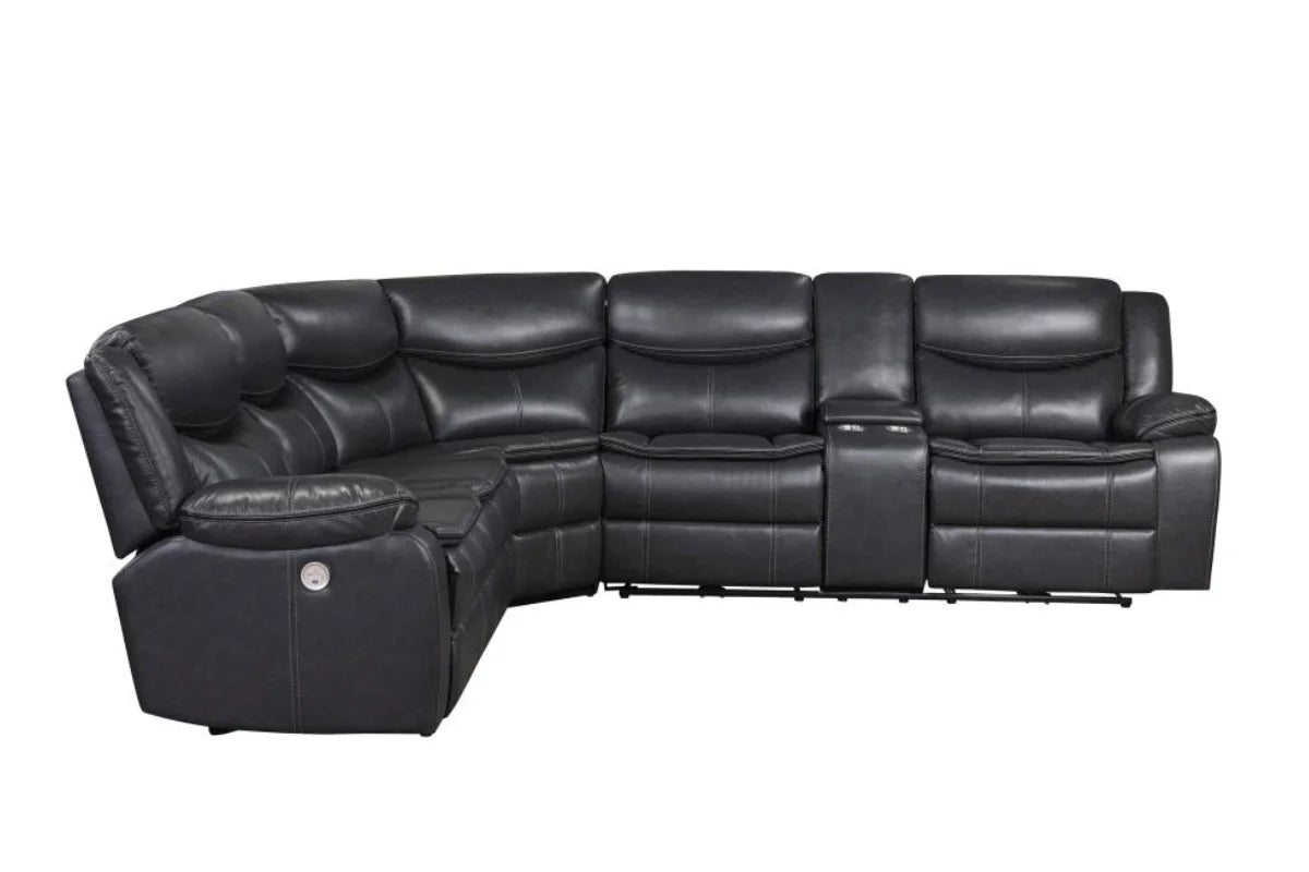 SYCAMORE UPHOLSTERED POWER RECLINING SECTIONAL SOFA GREY