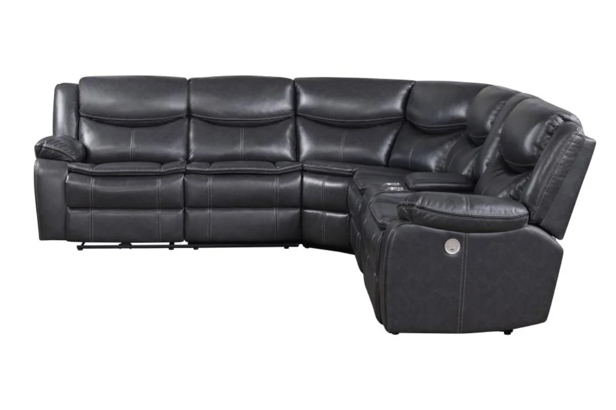 SYCAMORE UPHOLSTERED POWER RECLINING SECTIONAL SOFA GREY