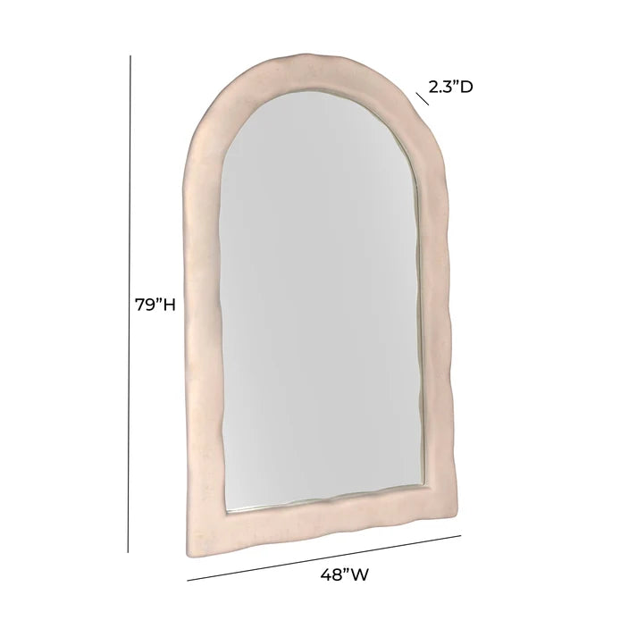Kaia Cream Textured Floor Mirror