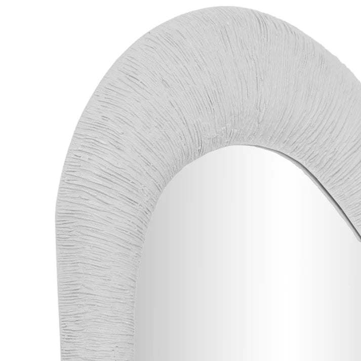 Orpheus  Ribbed Faux Stone Floor Mirror