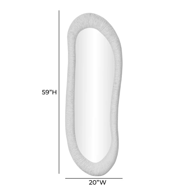 Orpheus  Ribbed Faux Stone Floor Mirror