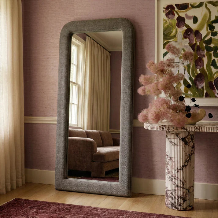 Heidi  Upholstered Oversized Floor Mirror