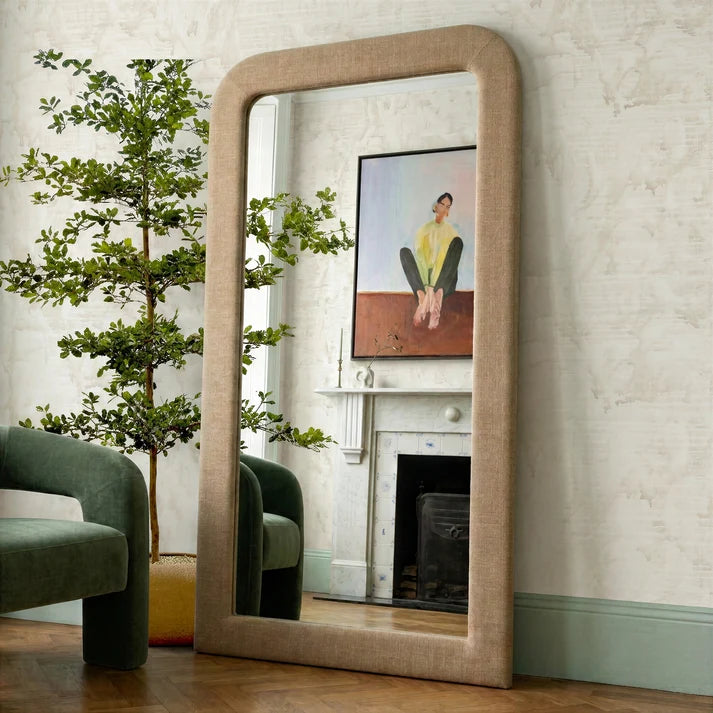 Heidi  Upholstered Oversized Floor Mirror