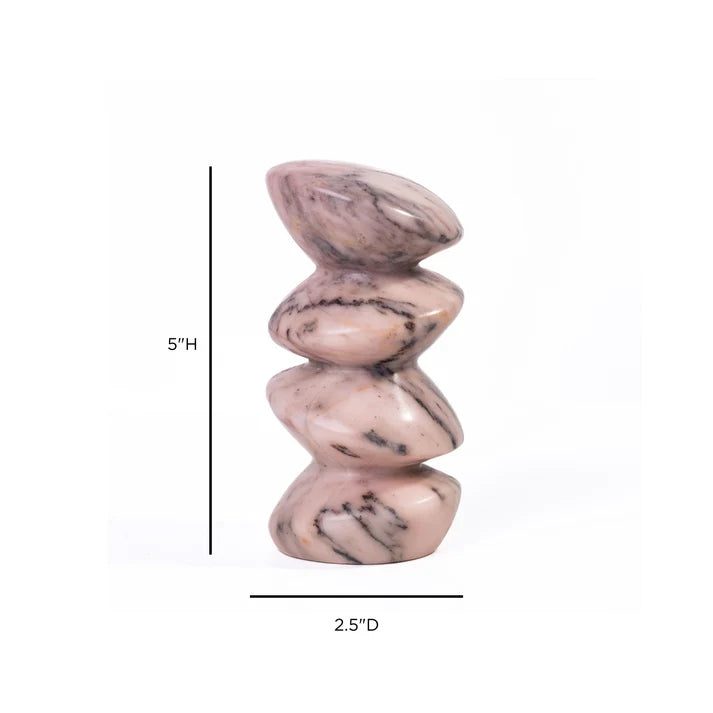Marble Pink Cairn Decorative Object