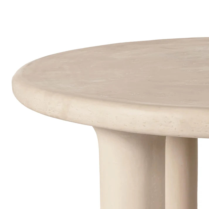 Barbara 47" Cream Textured Indoor/Outdoor Round Dining Table