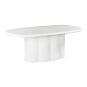 Elika 80" Faux Plaster Indoor / Outdoor Oval Dining Table