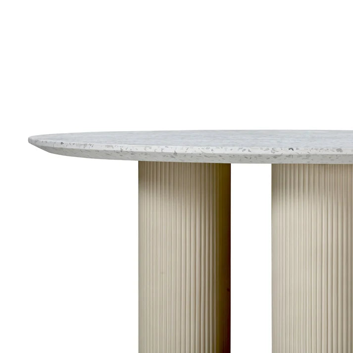 Parcino 47" Faux Terrazzo Concrete Indoor/Outdoor Round Dining Table