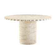 Blossom 54" Washed Faux Travertine Finish Indoor/Outdoor Round Dining Table