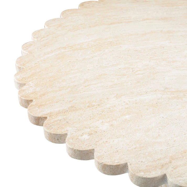 Blossom 54" Washed Faux Travertine Finish Indoor/Outdoor Round Dining Table