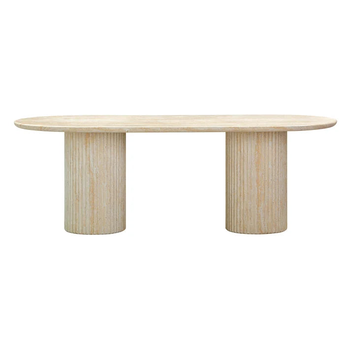 Brut 86" Concrete Patterned Indoor/Outdoor Oval Dining Table