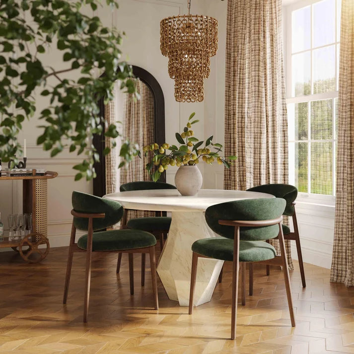 Esme 48" Faux Marble Indoor/Outdoor Round Dining Table