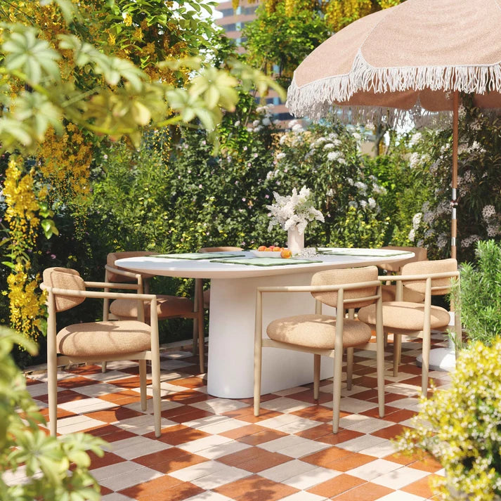 Nara 84" Pure White Indoor/Outdoor Concrete Dining Table