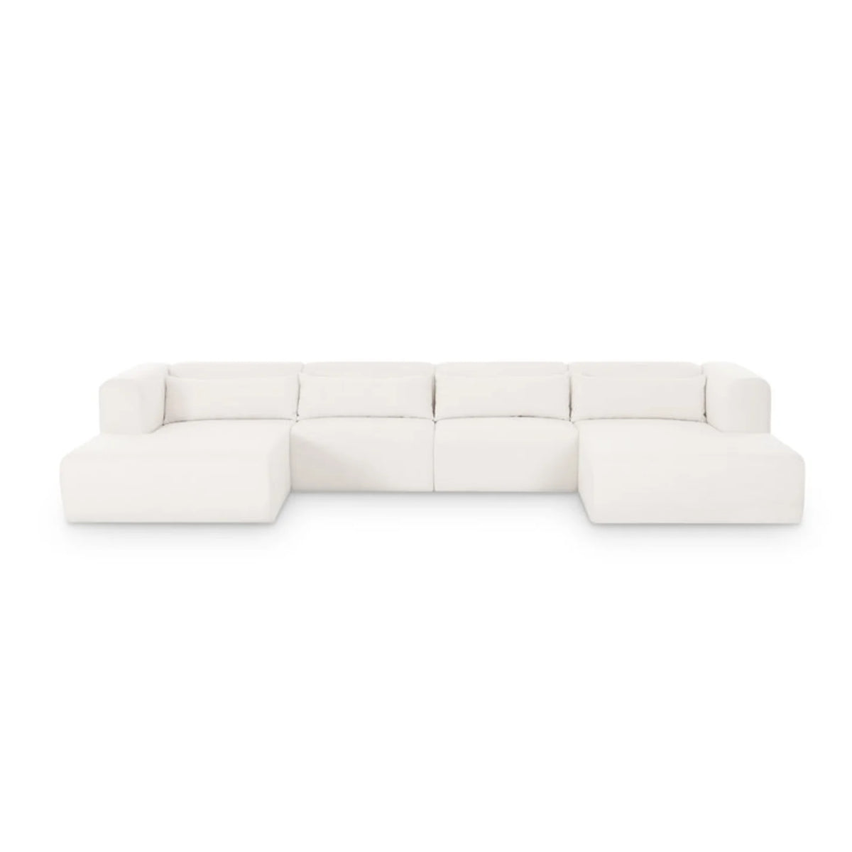 Tarra 4-Piece Cream Performance Chenille Modular U-Sectional