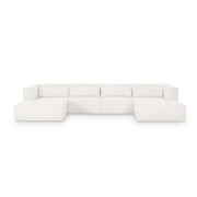 Tarra 4-Piece Cream Performance Chenille Modular U-Sectional