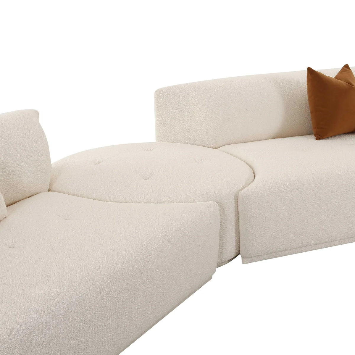 Fickle 4-Piece Cream Performance Boucle Modular Sectional