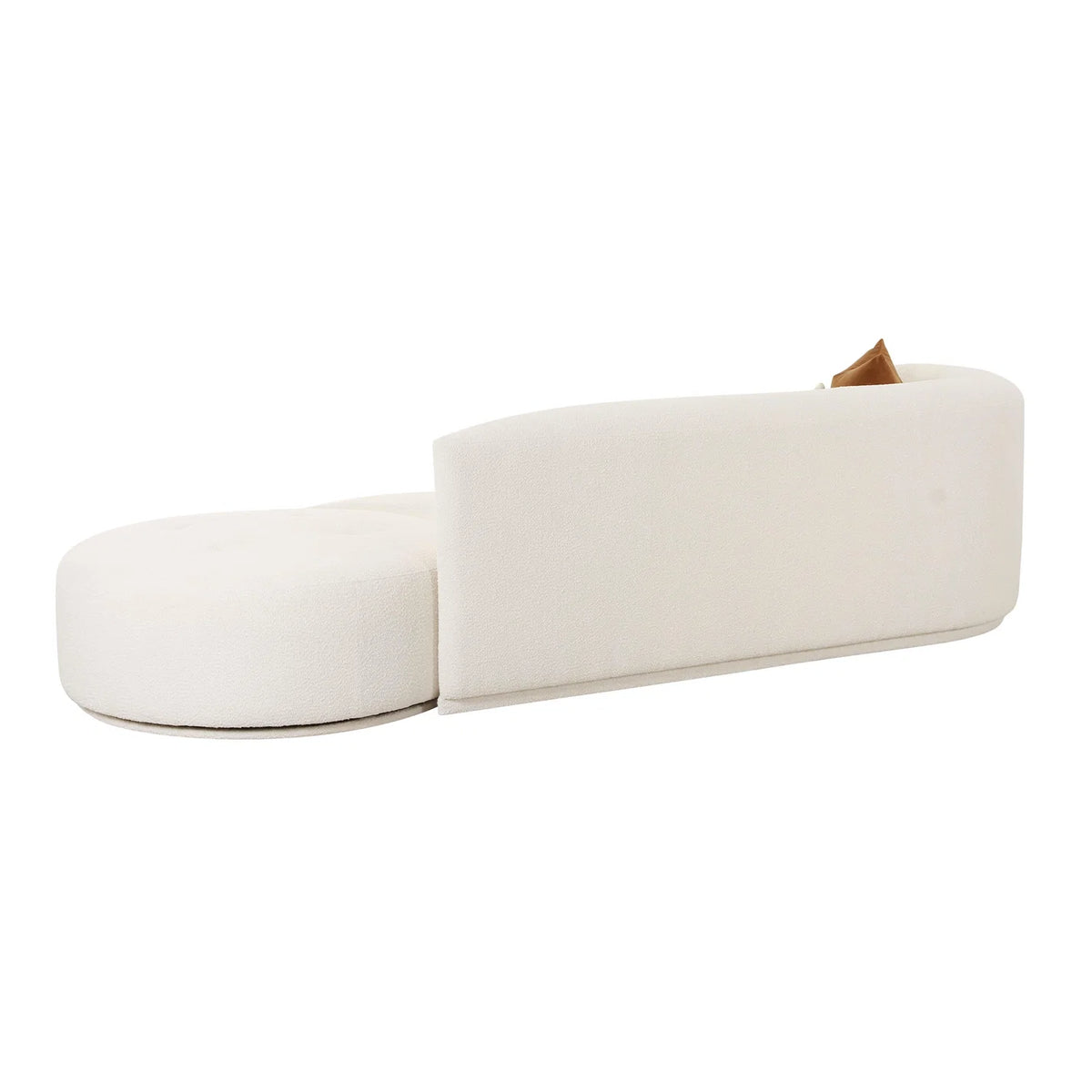 Fickle 112" 2-Piece Cream Performance Boucle Chaise Modular Sofa