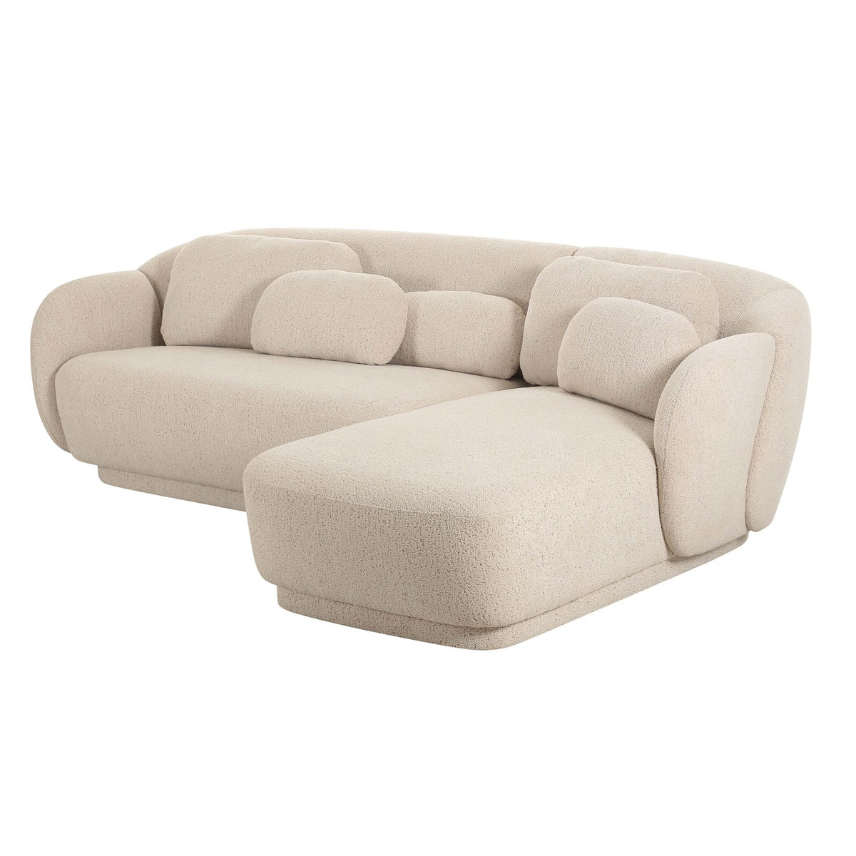 Misty 2-Piece Cream Performance Boucle L-Shaped Sectional