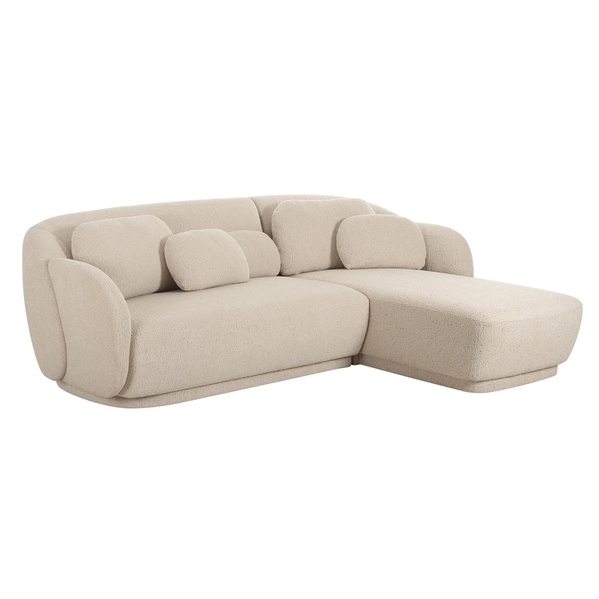 Misty 2-Piece Cream Performance Boucle L-Shaped Sectional