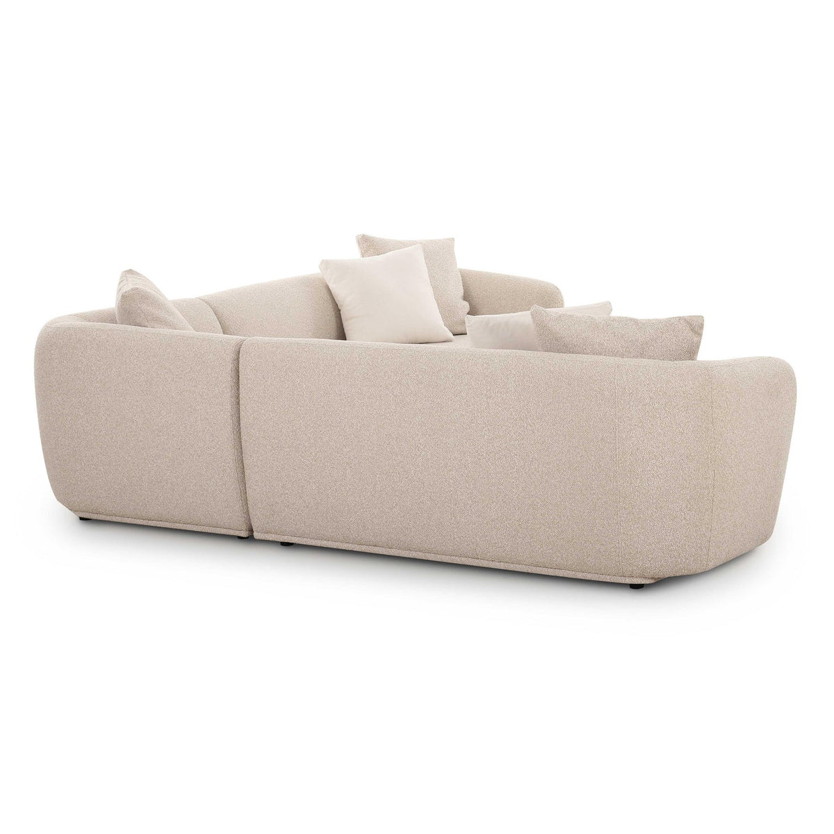 Sylvie 3-Piece Cream Performance Boucle L-Shaped Sectional