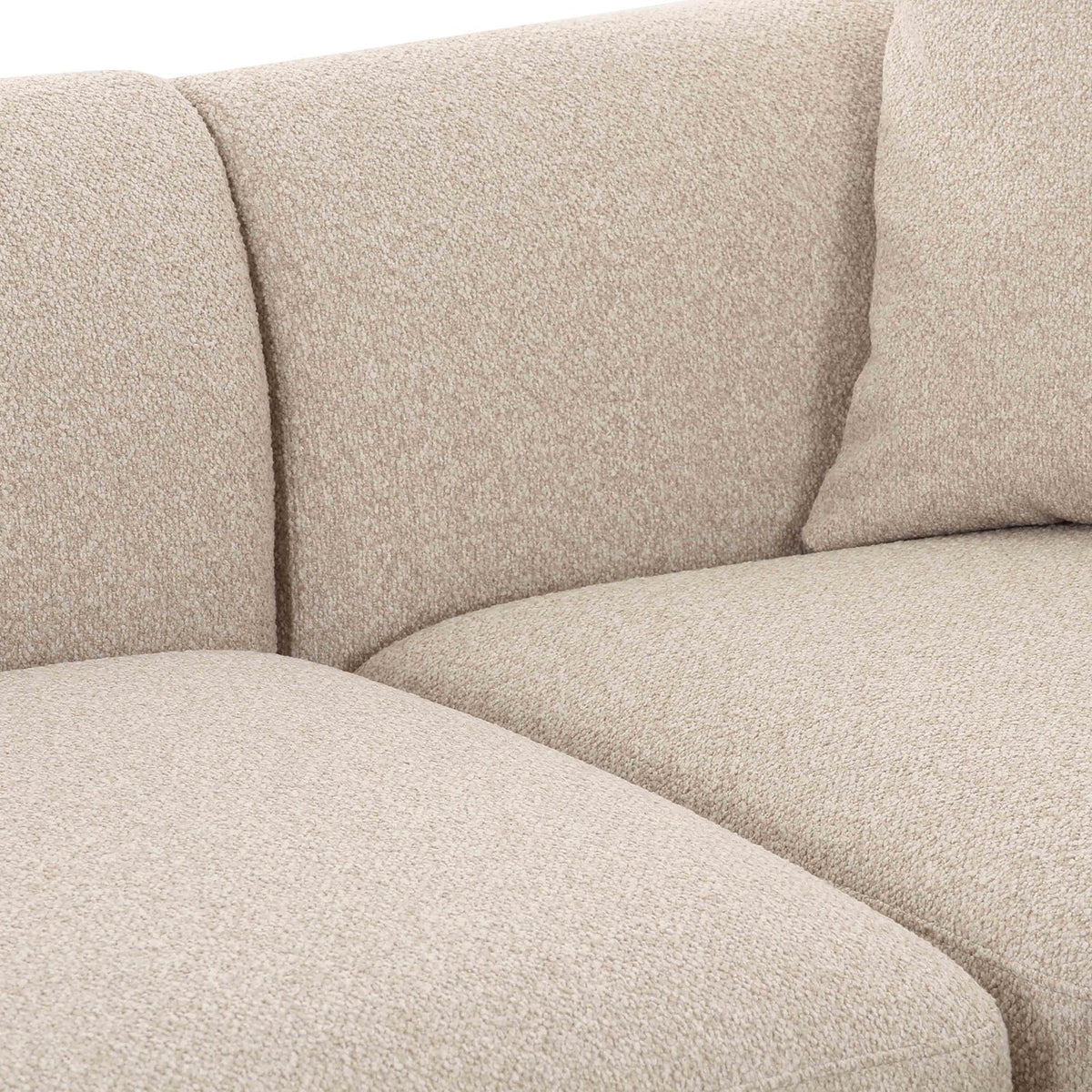 Sylvie 3-Piece Cream Performance Boucle L-Shaped Sectional