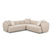 Sylvie 3-Piece Cream Performance Boucle L-Shaped Sectional