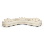 Lulu 3-Piece Cream Performance Boucle Modular Curved L-Sectional