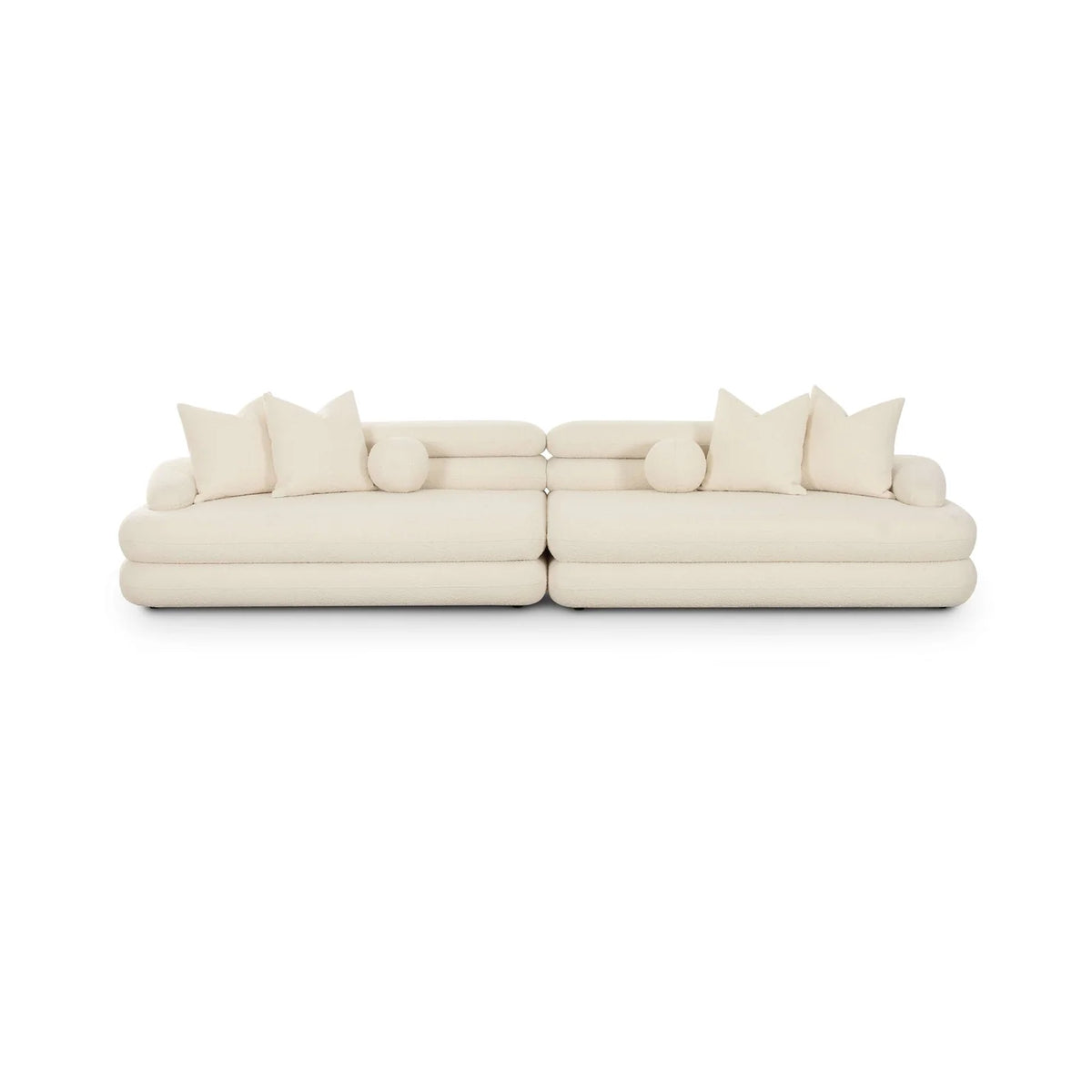 Lulu 141" Cream Performance Boucle Sofa