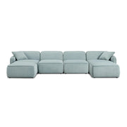 Travie 6-Piece Performance Corduroy Velvet Modular U-Sectional